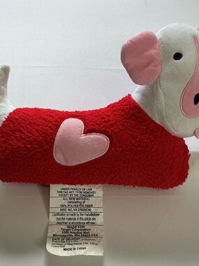 ONE/SIZE Red Plush Heart Accent Pillow